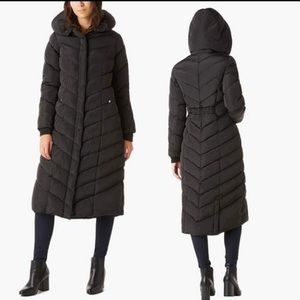 Black Almost New Steve Madden Quilted Down Coat